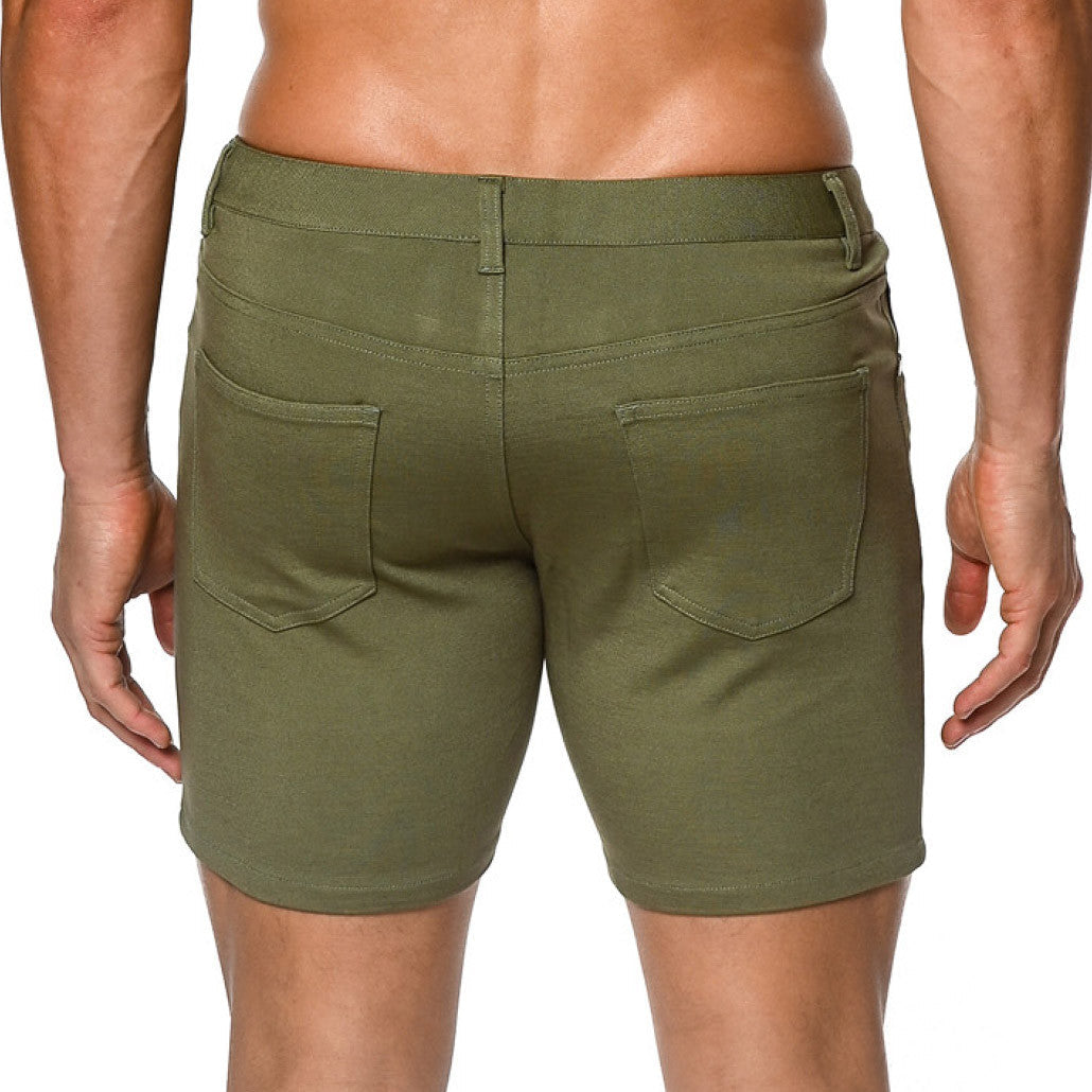 St33le - 5" Stretch Knit Shorts - Kale