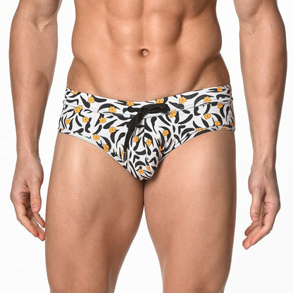 St33le - Freestyle Swim Brief W/ Cup - Blk/Gold/Tiger