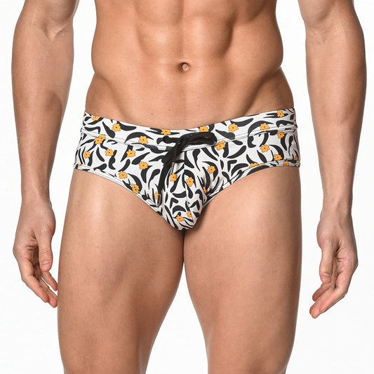 St33le - Freestyle Swim Brief W/ Cup - Blk/Gold/Tiger