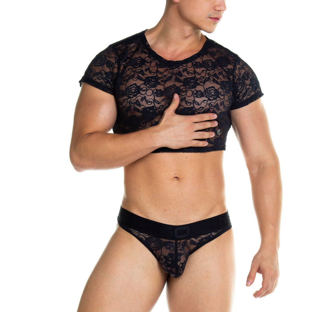 GIGO - Redemotion Lace Crop Top - Black