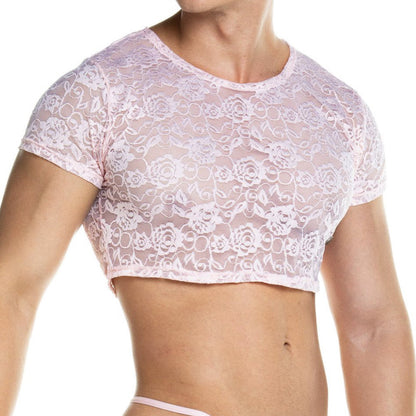 GIGO - Redemotion Lace Crop Top - Pink