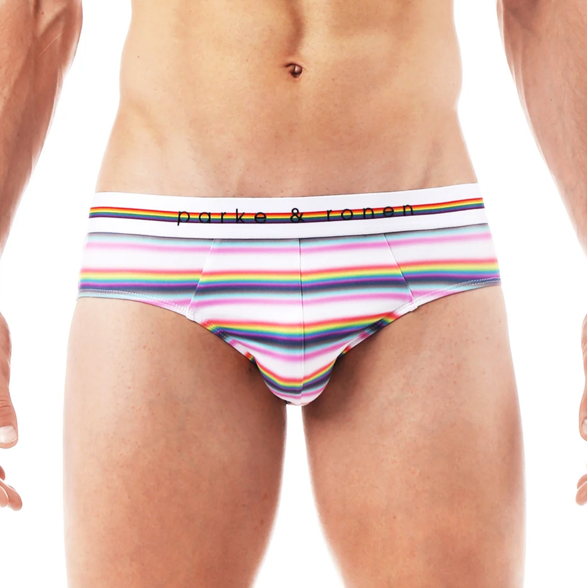 Parke & Ronan - Pride Prism Stripe Brief - White