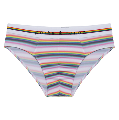 Parke & Ronan - Pride Prism Stripe Brief - White