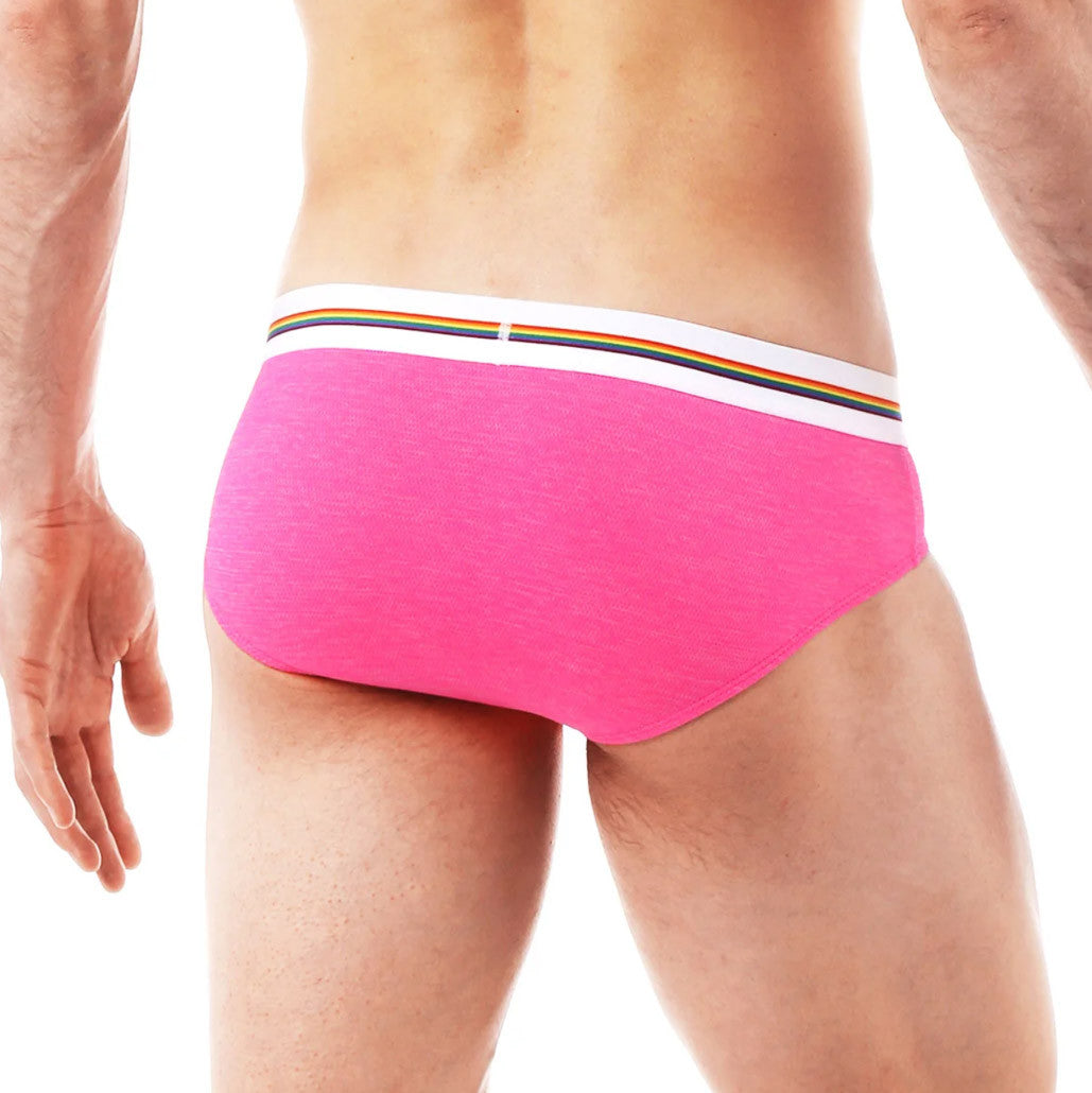 Park & Ronen - Pride Low Rise Mesh Brief - Heather Pink