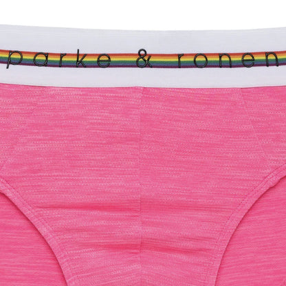 Park & Ronen - Pride Low Rise Mesh Brief - Heather Pink
