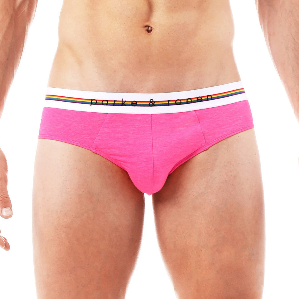 Park & Ronen - Pride Low Rise Mesh Brief - Heather Pink