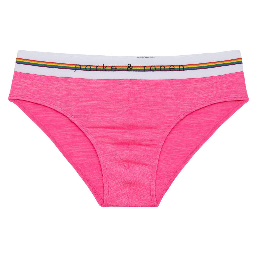 Park & Ronen - Pride Low Rise Mesh Brief - Heather Pink