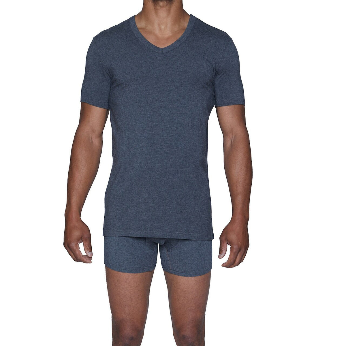 Wood Classic Modal V-Neck - Charcoal Heather