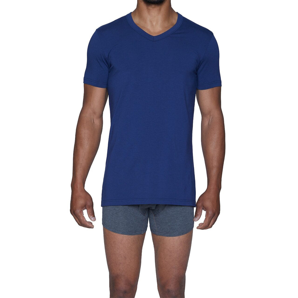 Wood Classic Modal V-Neck - Deep Space Blue