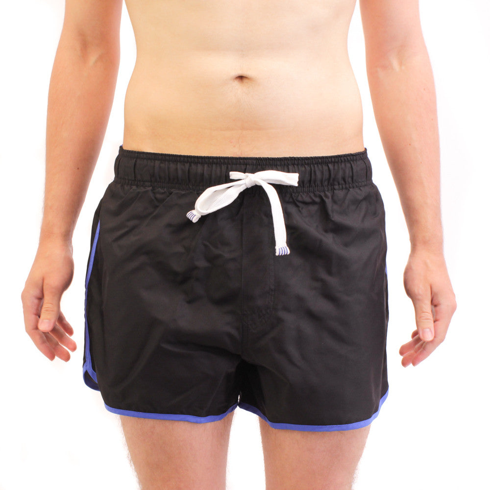 Evolve Black Piped Swim Shorts
