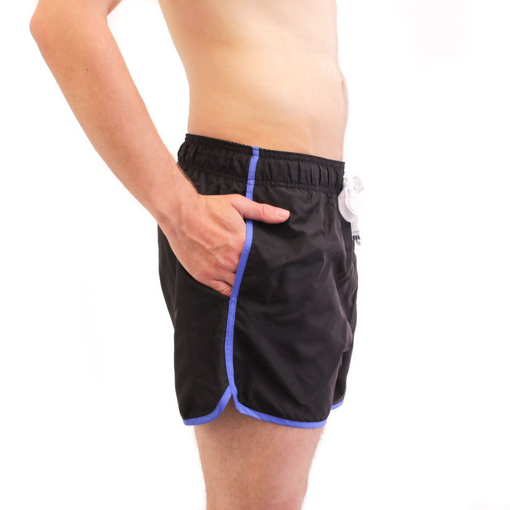 Evolve Black Piped Swim Shorts