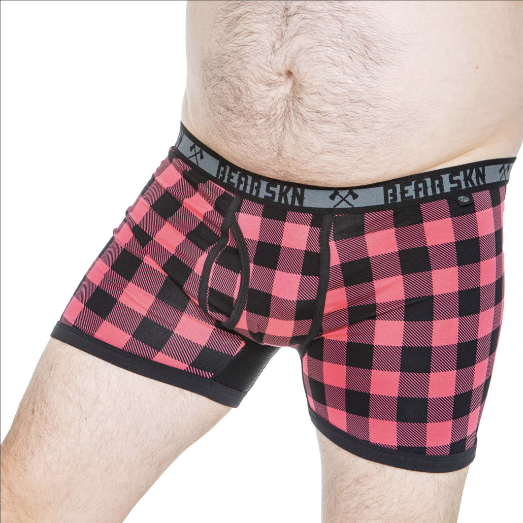 BEAR SKN - Bamboo Boxer Brief - Bearbie Pink Backwoods