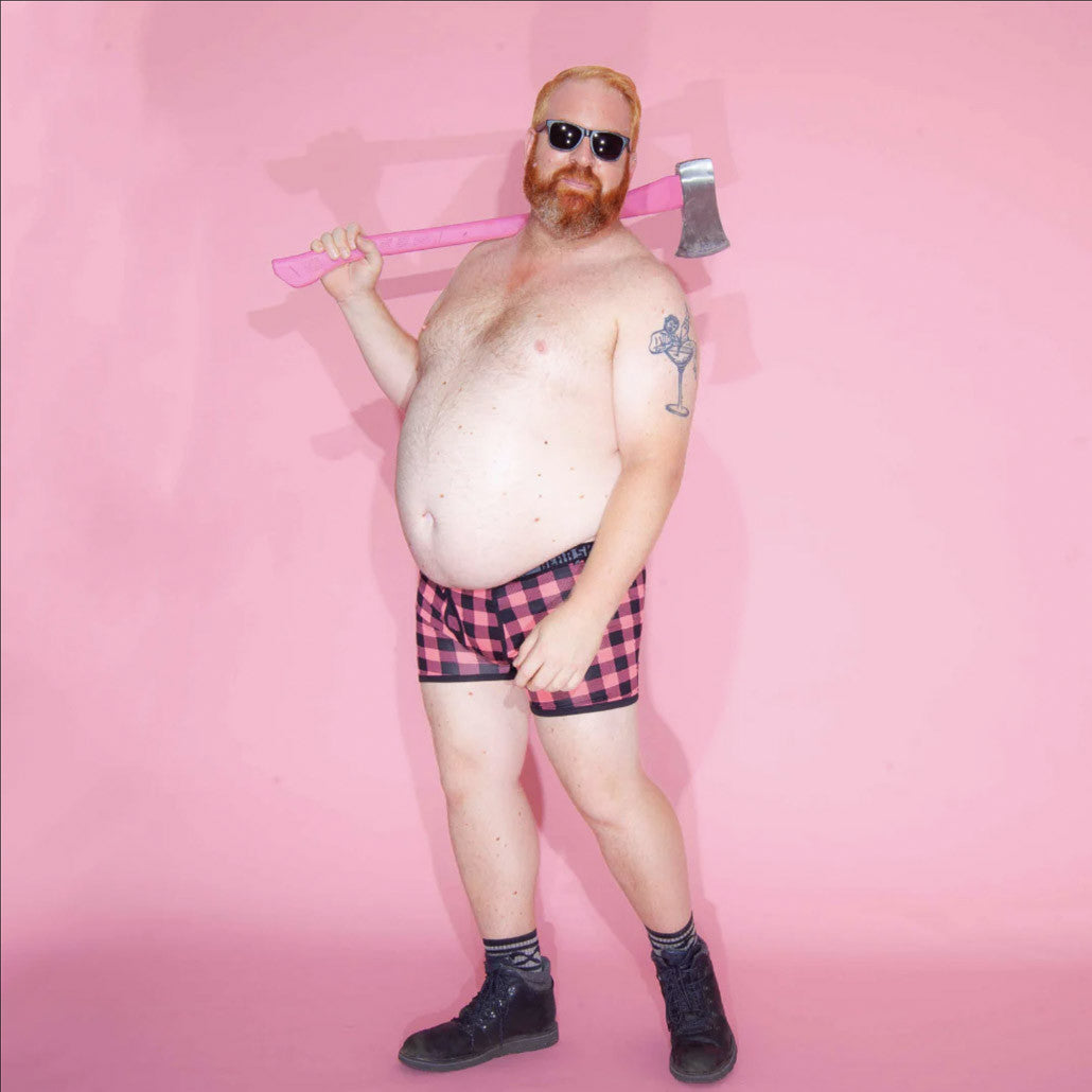 BEAR SKN - Bamboo Boxer Brief - Bearbie Pink Backwoods
