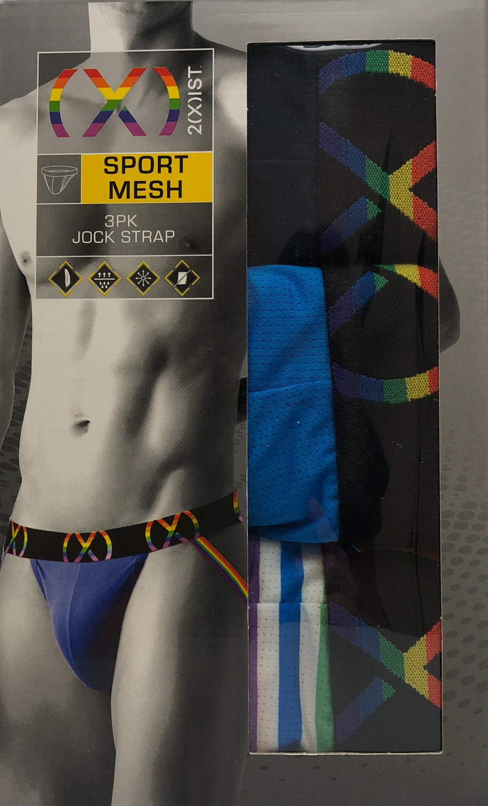 2(x)ist - (x) Pride Mesh Jockstrap 3-Pack - Rainbow Band