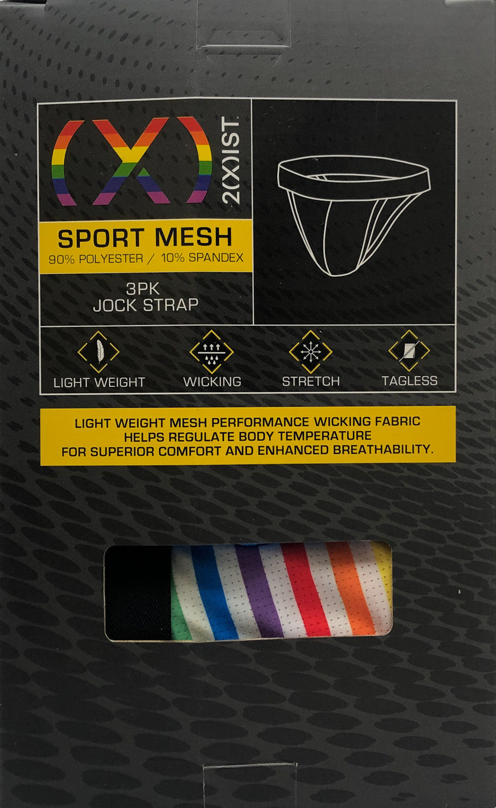 2(x)ist - (x) Pride Mesh Jockstrap 3-Pack - Rainbow Band