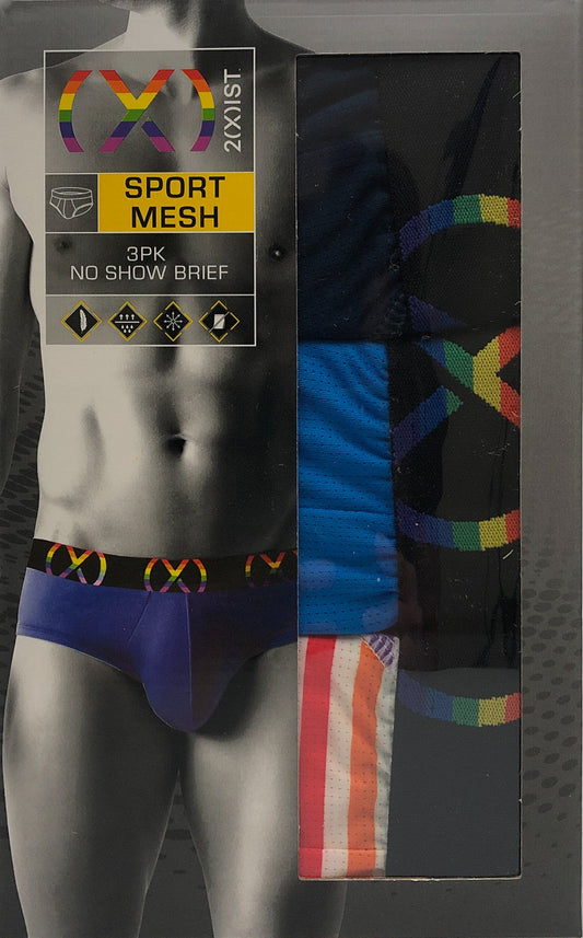 2(x)ist - (x) Pride Mesh Brief 3-Pack - Rainbow Band