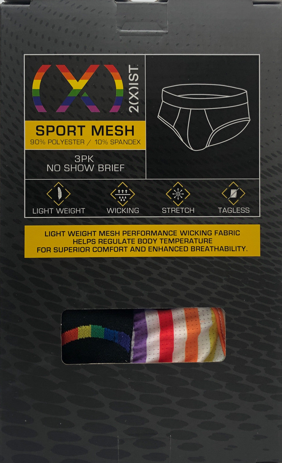 2(x)ist - (x) Pride Mesh Brief 3-Pack - Rainbow Band
