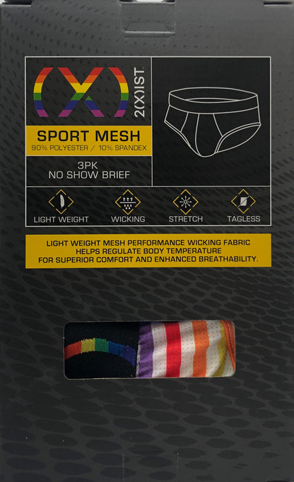 2(x)ist - (x) Pride Mesh Brief 3-Pack - Rainbow Band
